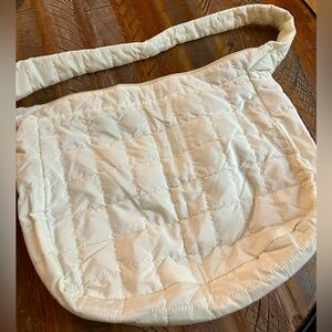 Puff Quilted Cream Shoulder Bag